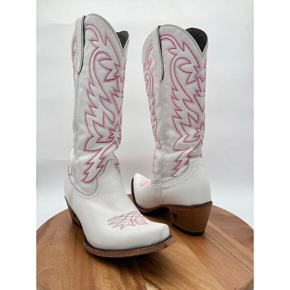 LANE SMOKESHOW White and Pink Snip Toe Cowgirl Western Boot Women's 11 - Picture 4 of 10